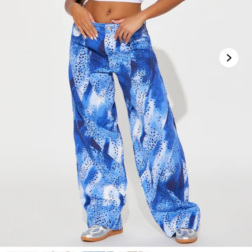 Blue Patterned Women's Pants